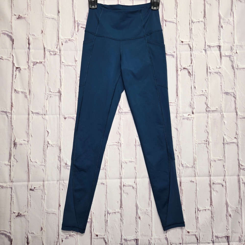 Victoria Sport Knockout Leggings Teal Mesh Pocket Activewear Women XS